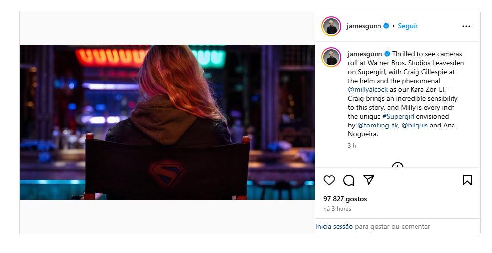 James Gunn publica imagem de Supergirl