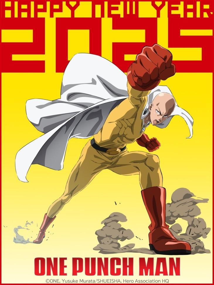 One-Punch Man: Terceira temporada ganha cartaz celebrando 2025